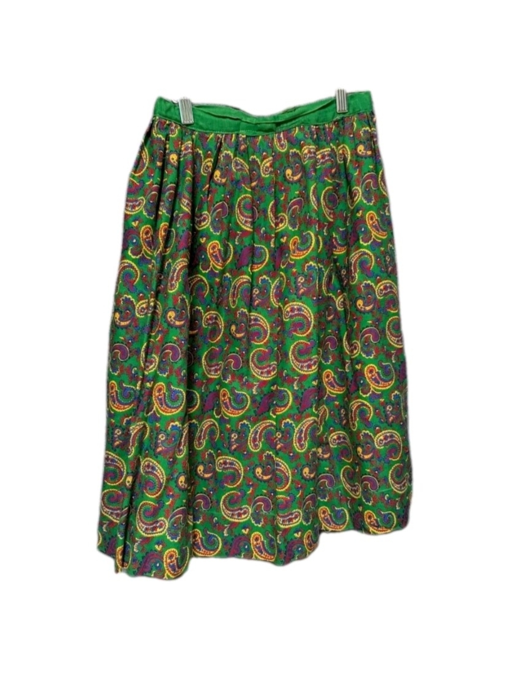 Psychedelic Groovy Hippie Paisley Skirt Vintage 60s Handmade Cotton Size Medium
